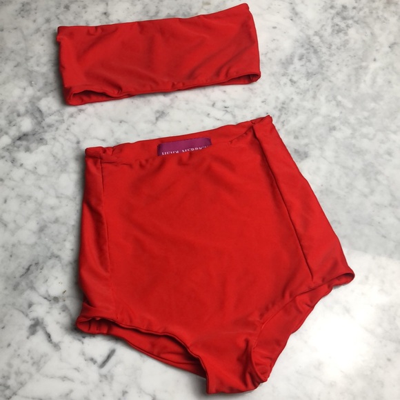 HEIDE MERRICK Red Strapless Bikini Set Size XS - Picture 4 of 8